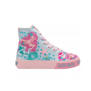 Lelli Kelly Sirenetta Mermaid Canvas Baseball Boots - Light Blue