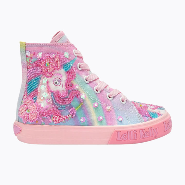 Lelli Kelly Unicorn Mid Baseball Boots - Multi Fantasia Pink
