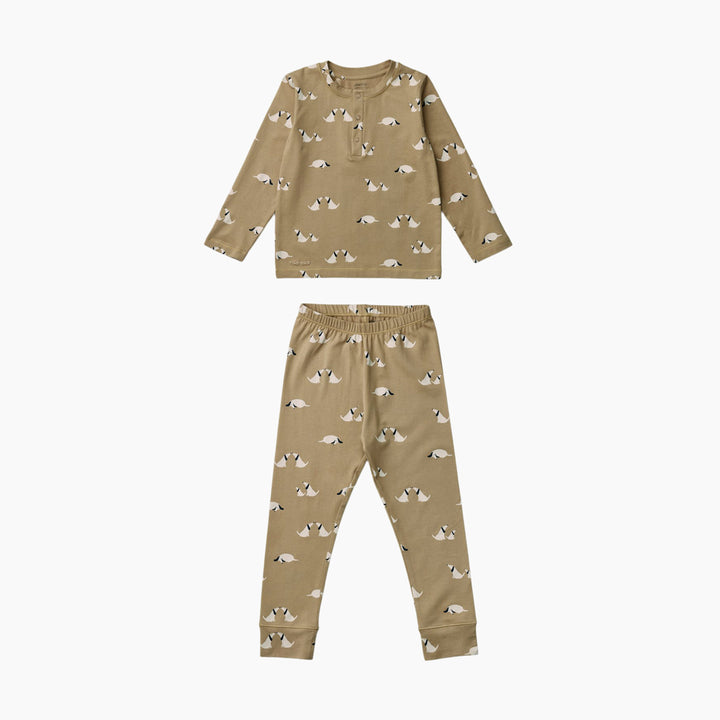 Liewood Wilhelm Printed Kids Pyjama Set - Dog/Oat Mix