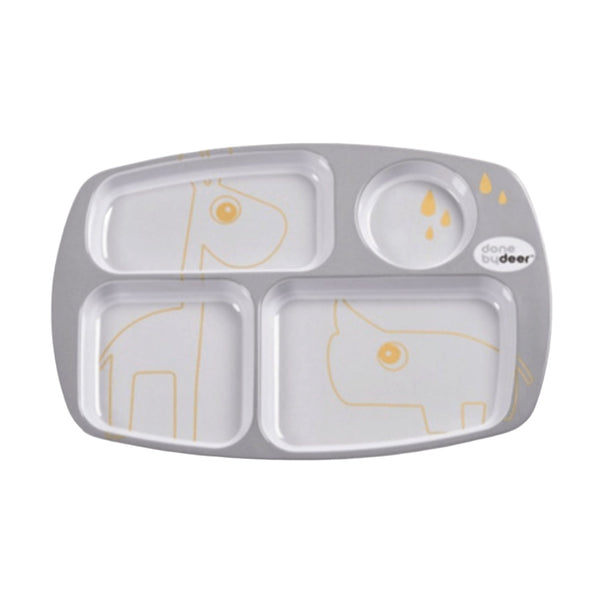 Done by Deer Happy Dots Compartment Plate Contour - Grey/Gold