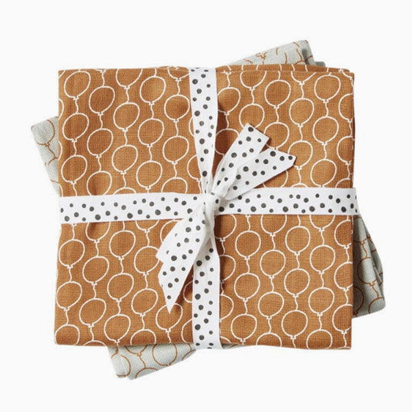 Done by Deer 2 Pack Swaddle Cloth Muslin Blanket - Balloon Golden