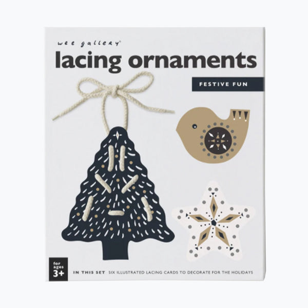 Wee Gallery Christmas Ornament Lacing Card Set