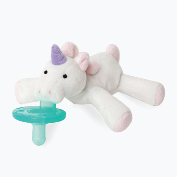 WubbaNub Dummy Comforter With Toy - Blush Pink Unicorn Baby Pacifier